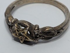 ✨VINTAGE✨ 925 Sterling Silver PSCL Peter Stone Signed Celtic Band Ring Size 8.75