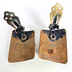 Earrings Copper Clip On Art Deco Mid Century Fashion Jewelry 2 MCM Vtg