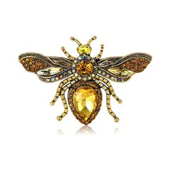 Fashionable Rhinestone Bee Brooch for Women Insect Brooch Dress Suit Pin Acce…