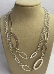 Vintage Sterling Silver Milor Italy 36in Oval Link Necklace