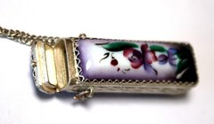 Vintage Enamel Hand Painted Russia Finift Jewelry Necklace-Locket 3 Variation#73