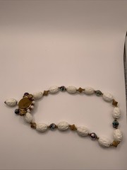 Vintage Necklace White And Gold, Magical, 1950s
