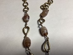 Lauren Conrad LC Orange Oval Cabuchons Gold Tone Earrings & Necklace Set Vtg FS