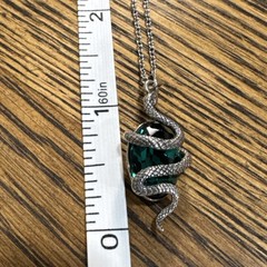 Snake Necklace 925 Sterling Green Crystal Gothic Serpent Whimsigoth Witchy Witch