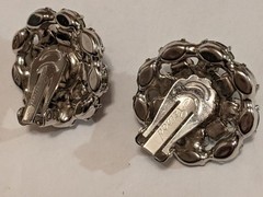 Vintage Juliana (D&E) Black Navette Rhinestone Brooch with Signed Reinad Clip-On