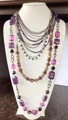 Purple Themed Jewelry Lot (11 Pieces) Silver/Gold tone Rhinestone Beads Enamel