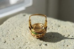 Vintage Domed Cocktail Ring with Adjustable Band Patent Number Stamped Inside