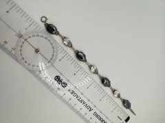 Antique Old VTG Gold Filled Tennis Bracelet White Topaz? Estate Sale Rare Read