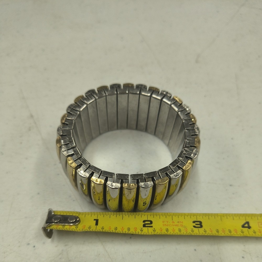 Vintage Stretch Bracelet Silver Gold Silver Tone Expandable Link Bracelet