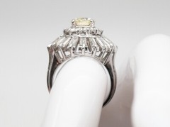 Antique 1920s $25,000 GIA 4.59ct FANCY YELLOW VVS OLD EURO Diamond Platinum Ring