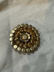 Lime Green Incandescent Rhinestone Pin Brooch Vintage Retro 1960s 2in Wide