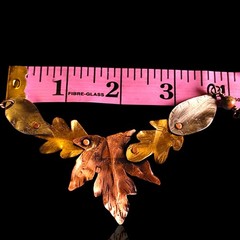 Vintage Copper & Brass Cut Leaf Fall Design Necklace 18in