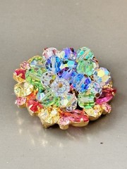 Vintage Verified JULIANA D&E Pastel Glass Beads Bracelet Brooch Earring Set