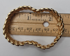 Vintage Gold Tone Textured Link Bracelet Stretchable