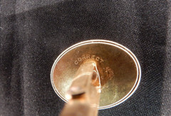 BEAUTIFUL Mid Century CORRECT QUALITY GOLD PLATED with Unk BLUE STONE CUFFLINKS