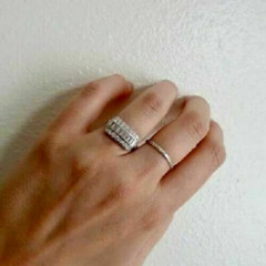 Art Deco Style Baguette Cut Lab-Created Diamond Wedding 14K White Gold FN Ring