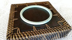 Vintage Bracelet Bangle plastic Lucite Moire swirl mint green blue white yellow