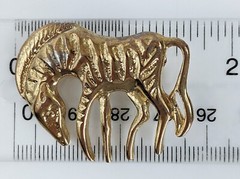 VTG Brooch Goldtoned Zebra 1.5 Inches Wide Very Good Condition
