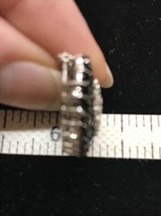 Vintage Silver tone Black Onyx & Clear Cubic Zirconia Pave Heart Necklace