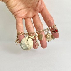 Vintage 1940’s 1950’s Horse Boat Charm Bracelet 14K Yellow Gold, 22.09 Grams