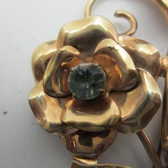 Vintage Barclay Gold Filled Brooch Floral SOME METAL DISCOLORATION