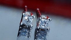 14k white gold stud earrings 0.20ct natural diamond vintage 0.65gr N3617