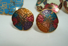 Vintage Earrings 1980’s 1990’s Pierced Enamel Women’s Jewelry Retro