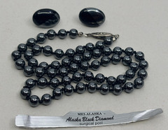 4 Piece Lot of Hematite Jewelry Necklaces and Post Earrings AK Black Diamond