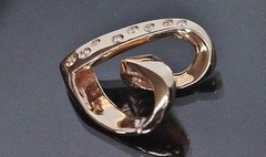 14k yellow gold slide pendant heavy 0.17ct natural diamond open heart 7.4gr