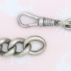 Antique Victorian Upcycled 800 Silver 64gr Fancy Curb 25″ Chain Necklace