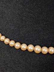 Vintage Ivory Color Glass Faux Pearl Graduated Bead Choker Necklace 15.5 inch