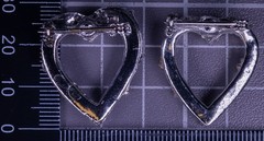 Vintage Heart Brooch Pin Silver Tone 24mm Blue Rhinestone Love Jewelry