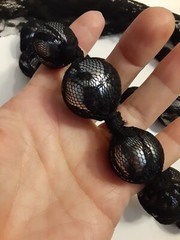 Estate Lace Faux Pearls Lanvin? Style Sash Necklace