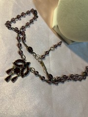Antique Victorian Bohemian Czech Garnet Amethyst Necklace Signed *AS IS see pics