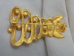 Vintage Goldtone Rhinestone Angel Topped Christmas Tree Brooch