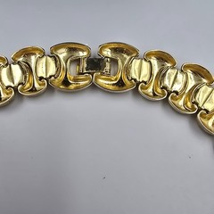Vintage Matte Gold Necklace Chunky Linked Statement Collar