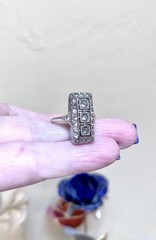 Antique Art Nouveau Style Lab Created Diamond Circa Engagement 14K Gold FN Rings