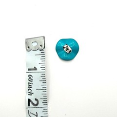 Vintage VTG Blue Turquoise Glossy Wavy Pattern Irregular-Shaped Stud Abstract