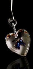 Arkansas Genuine Crystal Reverse Carved Horse Head Cameo Dangle Heart Earrings