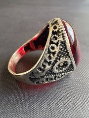 925 Sterling Silver Ring Ruby Ring Vintage Handcrafted Ring Size 9.75 US