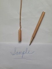 Jewelry Vintage Textured Barrel Ball Point Blue Necklace Pen 30″