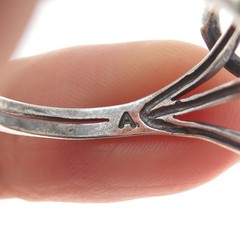 925 Sterling Silver Vintage Interlocked Heart Bypass Ring Size 11.25