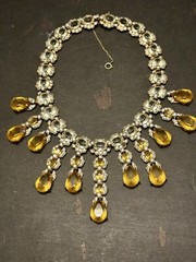 Early Vintage Hattie Carnegie Dramatic Rhinestone Necklace Irradiated HC Mark