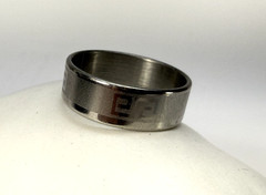 Vintage Silver Tone Greek Key Design Band Ring Size 11.25