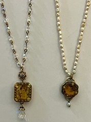 Maximal Art Necklace LOT Signed Estate Jewelry 2 Pieces Victorian Style Dangles