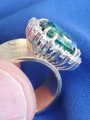 EARTH MINED Sea foam Blue Green PARAIBA Tourmaline DIAMOND Designer Deco Ring
