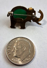 Vintage WRE 1/20 12K Gold Filled Elephant with Carved Scarab brooch
