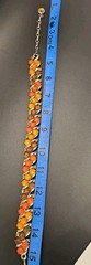 Lisner Thermoset Autumn Orange Amber Brown Pumpkins Necklace Rhinestones 50s