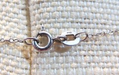 Vintage Sterling Silver Round Faceted Clear Cubic Zirconia Halo CZ Necklace 19″