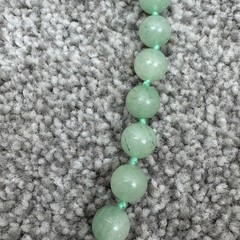 Vintage Green Jade Knotted 8mm Bead Necklace 25″